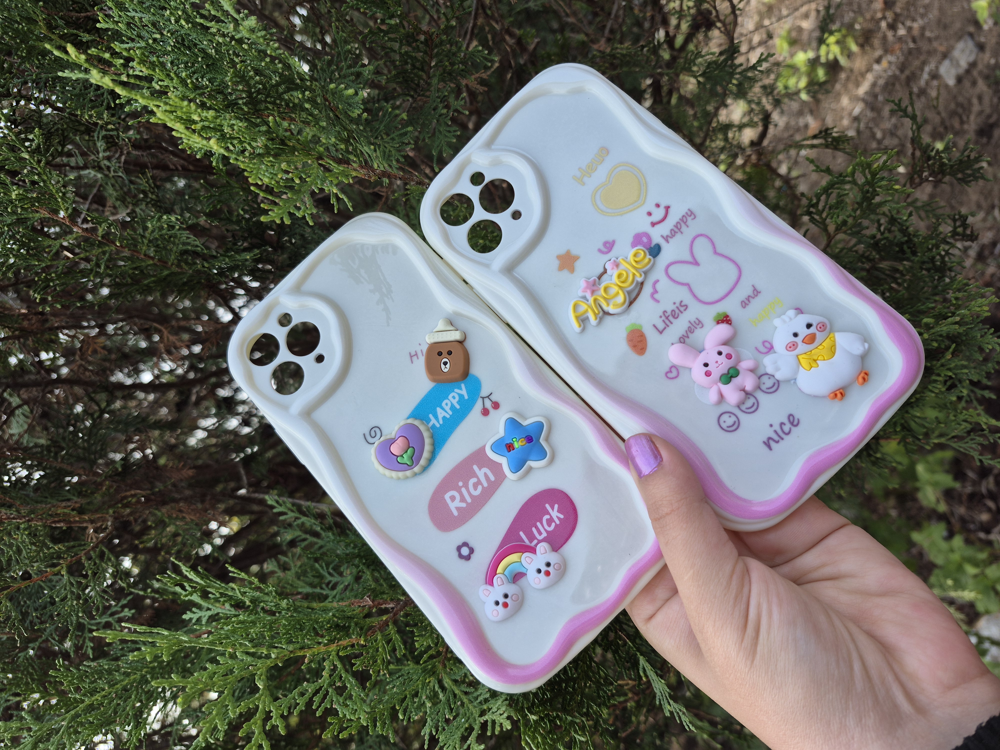 قاب ژله ای منحنی سه بعدی برجسته براق عروسکی آیفون iPhone 11 promax